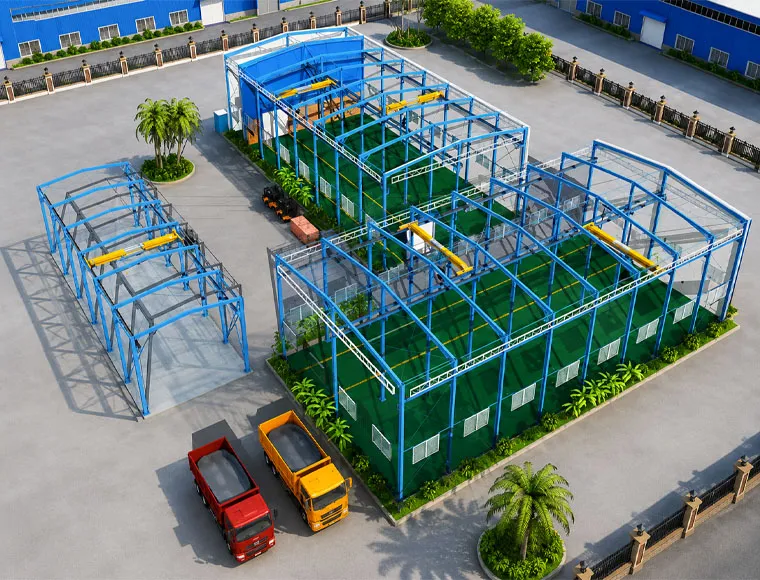 High Strength Prefab Industrial Steel Building Hangar Bridge Warehouse Construction