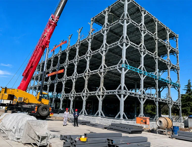Heavy Duty Multi-Story Steel Structure Building for Industrial Projects with Customizable Design